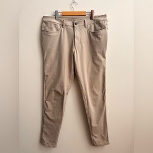 Male Lululemon ABC Skinny Fit Pants (Warpstreme) 36 x 32 Colour: Trench